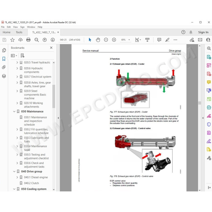 Liebherr Telescopic Handler TL432-7 Tier 4 service & repair manual