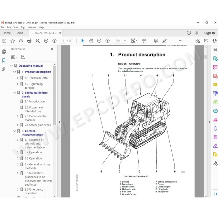 Liebherr Crawler Loader LR622 LR632 Litronic Series 2 service & repair manual