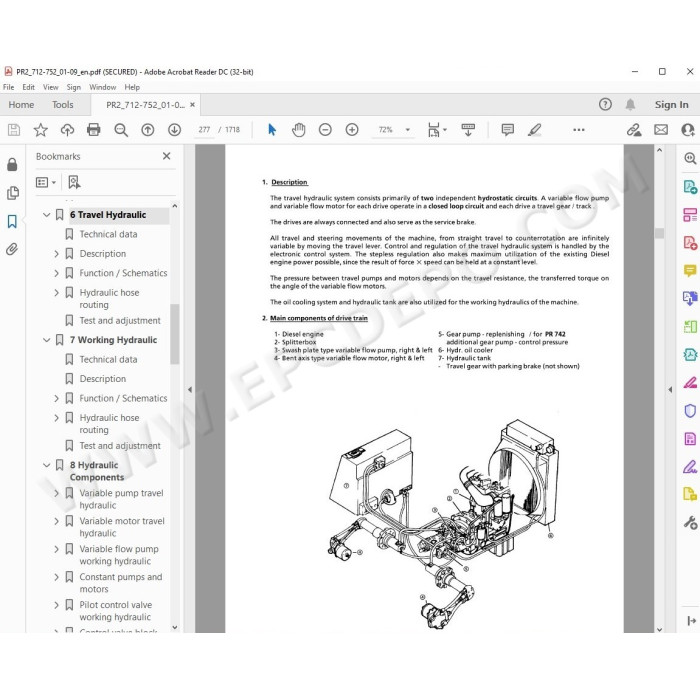 Liebherr Crawler Dozer PR712 PR722 PR732 PR742 PR752 Litronic Series 2 service manual