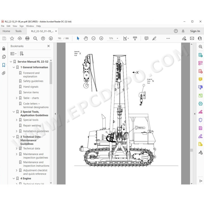 Liebherr Pipe Layer RL22B RL42B RL52 Litronic Series 2 service & repair manual