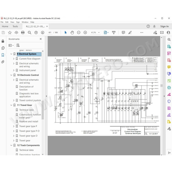 Liebherr Pipe Layer RL22B RL42B RL52 Litronic Series 2 service & repair manual