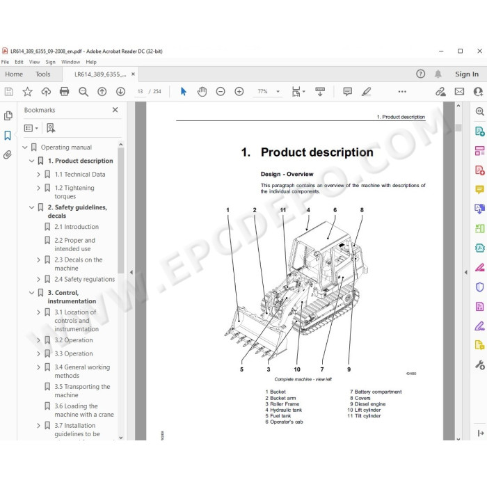 Liebherr Crawler Loader LR614 LR624 LR634 Litronic Series 4 service & repair manual