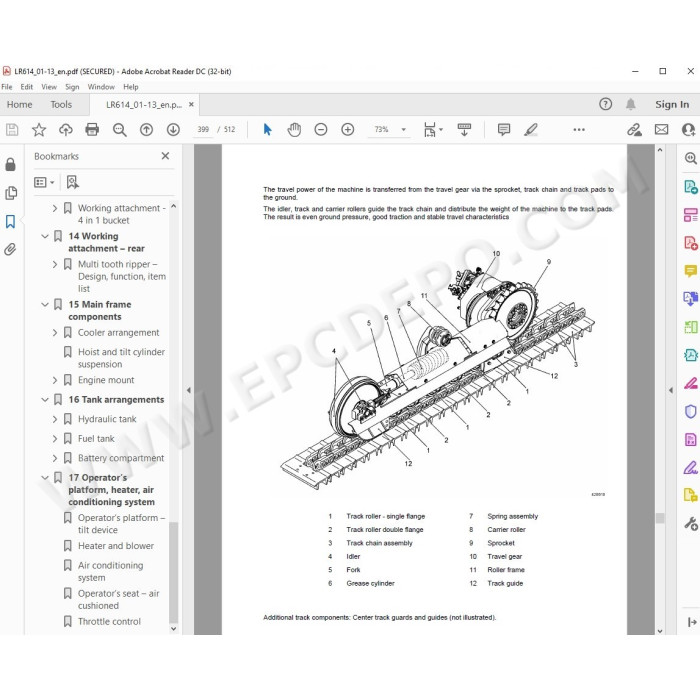 Liebherr Crawler Loader LR614 LR624 LR634 Litronic Series 4 service & repair manual