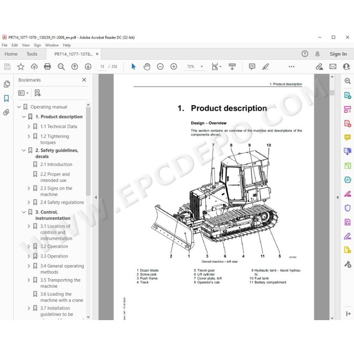 Liebherr Crawler Dozer PR714 Litronic Series 4 service & repair manual