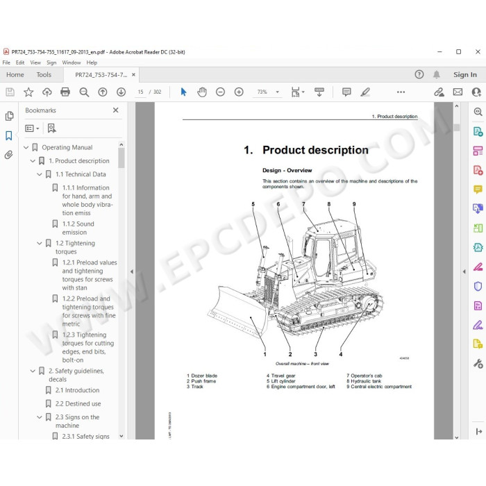 Liebherr Crawler Dozer PR724 PR734 PR744 PR754 PR764 Litronic Series 4 service manual