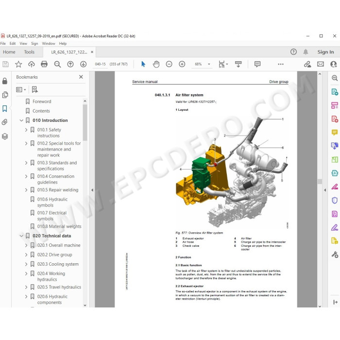 Liebherr Crawler Loader LR626 Generation 6 service & repair manual