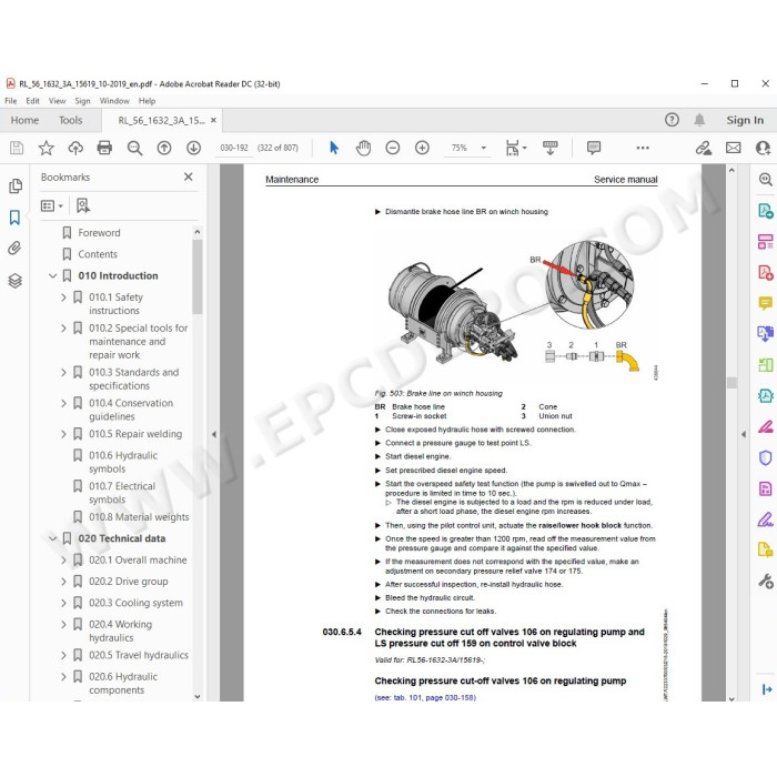 Liebherr Pipe Layer RL56 Generation 6 service & repair manual