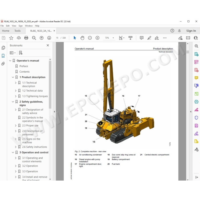 Liebherr Pipe Layer RL66 Generation 6 service & repair manual