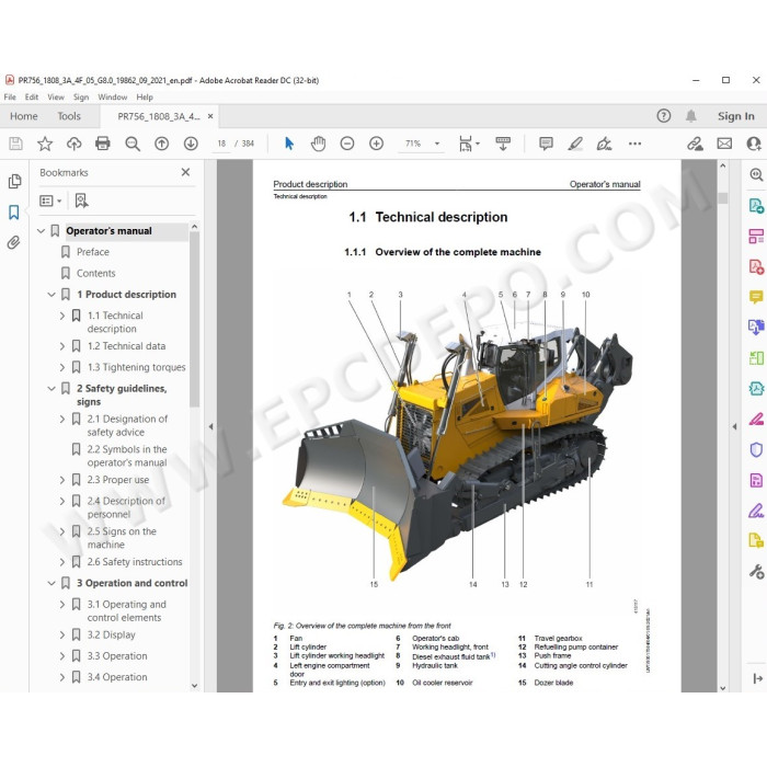 Liebherr Crawler Dozer PR756 Generation 8 service & repair manual