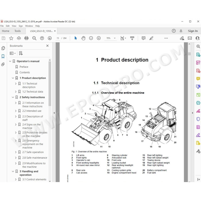Liebherr Wheel Loader L524 Generation 5 service & repair manual