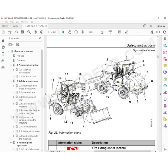 Liebherr Wheel Loader L507 Generation 6 service & repair manual