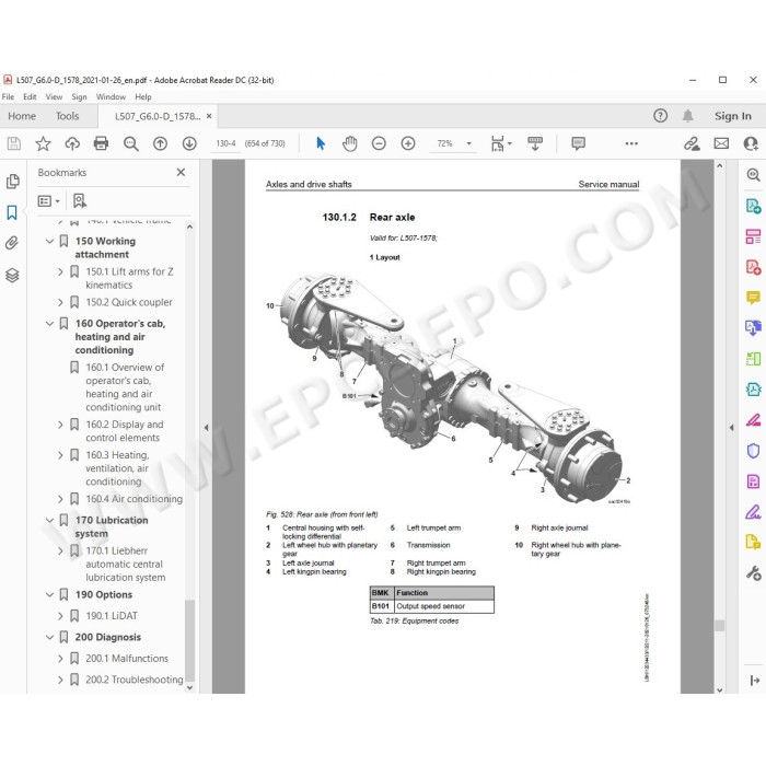 Liebherr Wheel Loader L507 Generation 6 service & repair manual