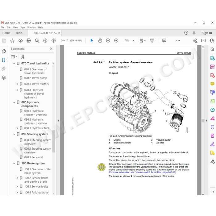 Liebherr Wheel Loader L508 Generation 6 service & repair manual