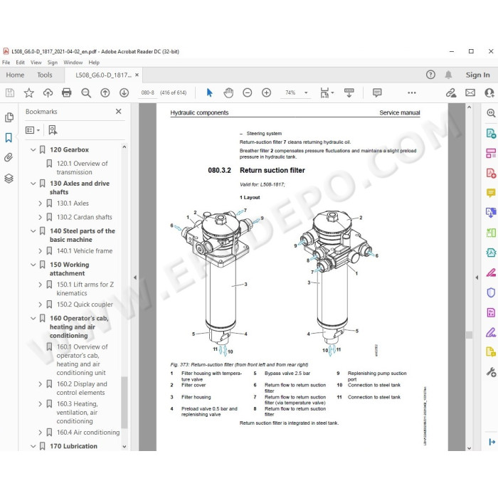 Liebherr Wheel Loader L508 Generation 6 service & repair manual