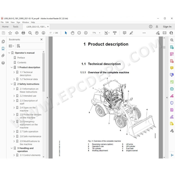 Liebherr Wheel Loader L509 Generation 6 service & repair manual