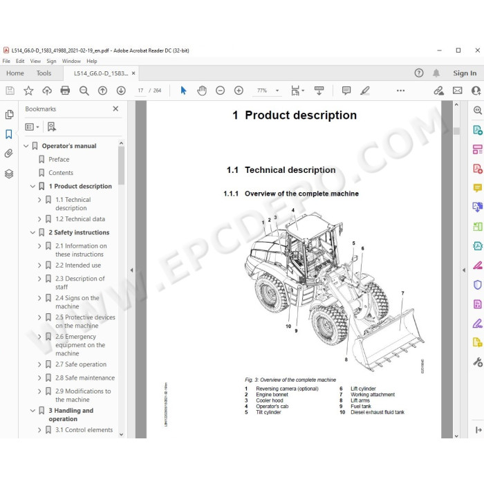 Liebherr Wheel Loader L514 Generation 6 service & repair manual