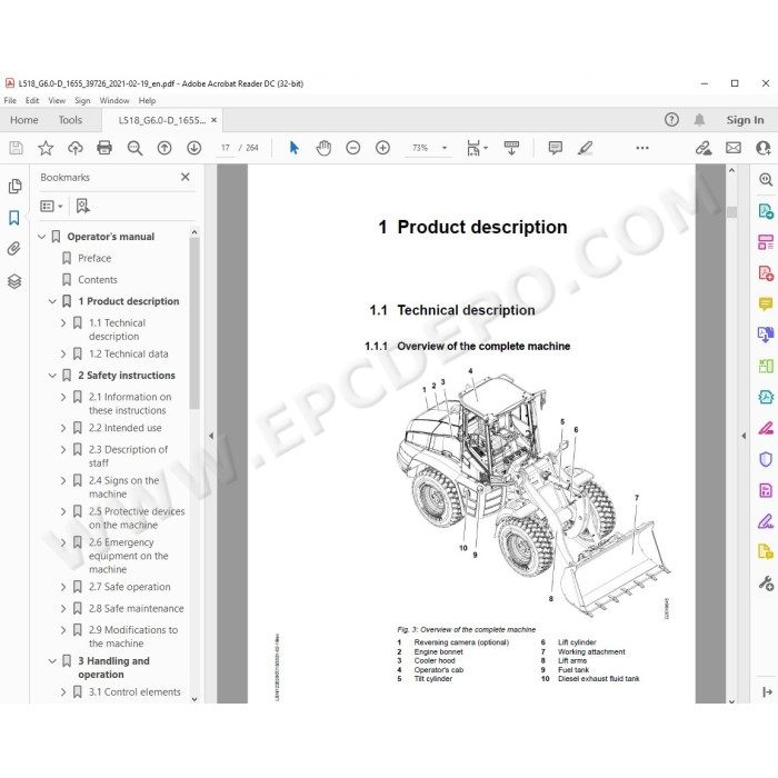 Liebherr Wheel Loader L518 Generation 6 service & repair manual