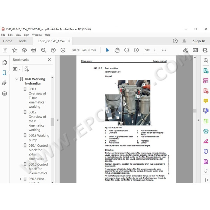 Liebherr Wheel Loader L538 Generation 6 service & repair manual