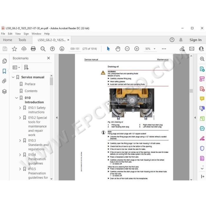 Liebherr Wheel Loader L550 Generation 5 / 6 service & repair manual