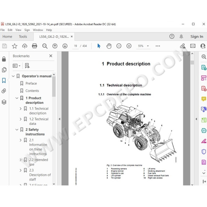 Liebherr Wheel Loader L556 Generation 5 / 6 service & repair manual