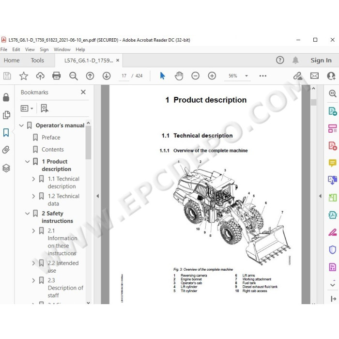 Liebherr Wheel Loader L576 Generation 6 service & repair manual