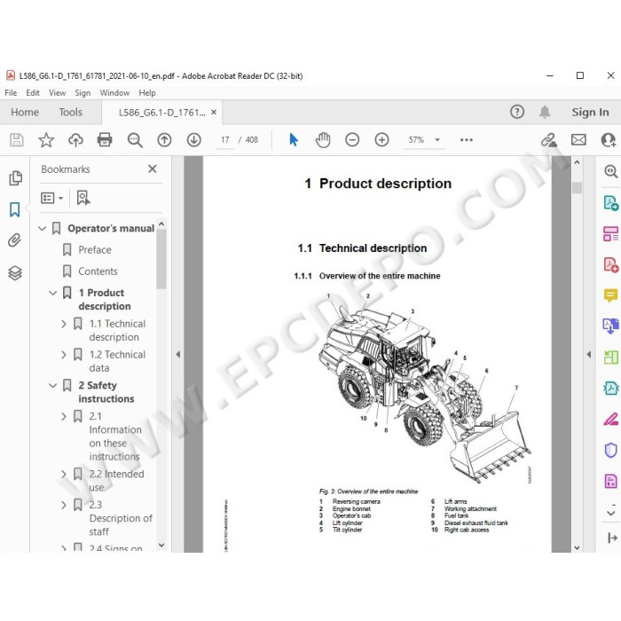 Liebherr Wheel Loader L586 Generation 6 service & repair manual