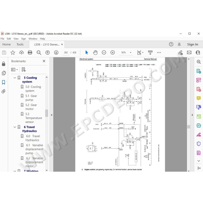 Liebherr Wheel Loader L506 L507 L508 L509 L510 Stereo Tier 2 service & repair manual