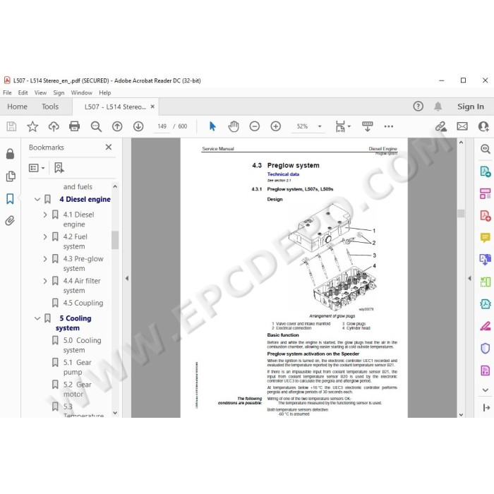 Liebherr Wheel Loader L507S L509S L514 Stereo Tier 2 service & repair manual