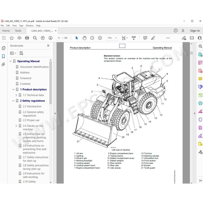 Liebherr Wheel Loader L544 L554 L564 L574 L580 service & repair manual