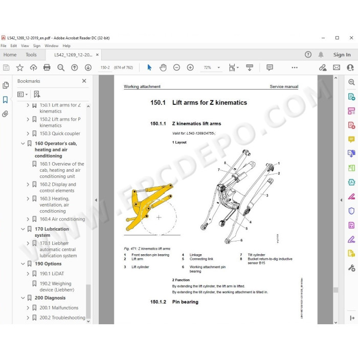 Liebherr Wheel Loader L524 L528 L538 L542 Tier 3 / Tier 4 service manual