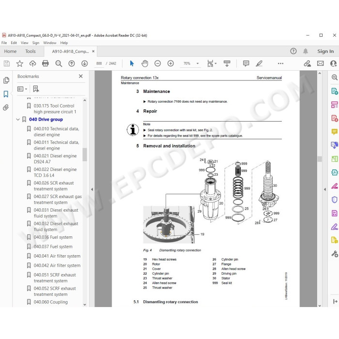 Liebherr Wheeled Excavator A910 A912 A913 A914 A916 A918 Compact Generation 6 service manual