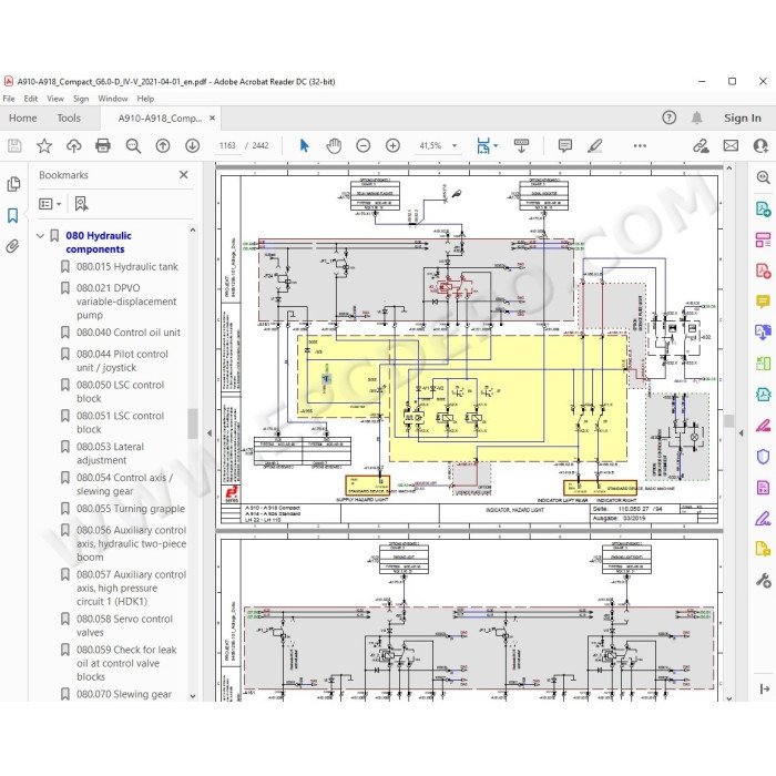Liebherr Wheeled Excavator A910 A912 A913 A914 A916 A918 Compact Generation 6 service manual
