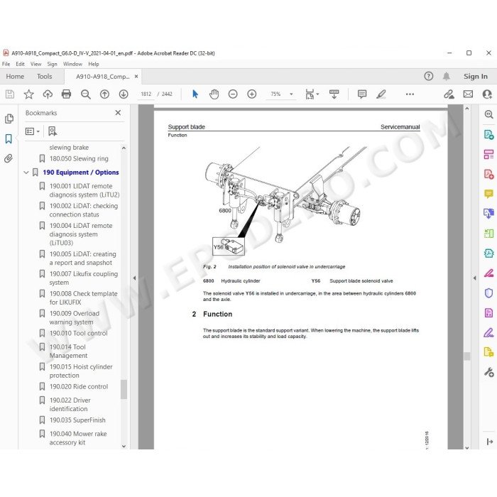 Liebherr Wheeled Excavator A910 A912 A913 A914 A916 A918 Compact Generation 6 service manual
