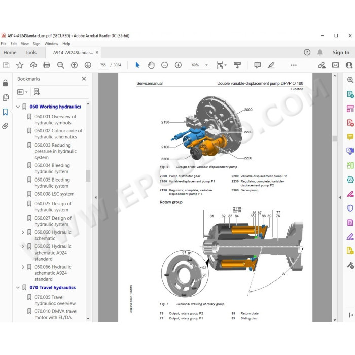 Liebherr Wheeled Excavator A914 A916 A918 A920 A924 Standard Generation 6 service manual
