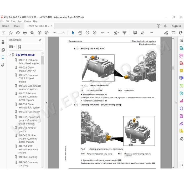 Liebherr Excavator A922 Rail Litronic Generation 6 / Tier 4 service manual