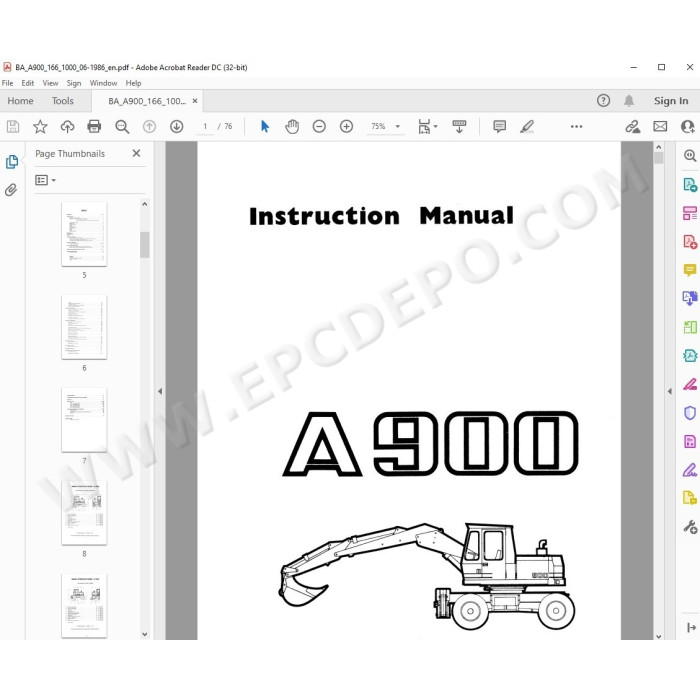 Liebherr Wheeled Excavator A900 A902 A912 A922 A942 Tier 2 service manual