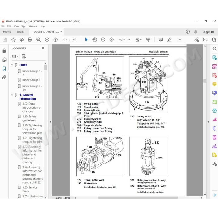 Liebherr Wheeled Excavator A900B A900 A914 A914B A924 A924B Litronic Tier 2 service manual