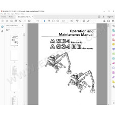Liebherr Wheeled Excavator A934 A944 A954 B / HD / B-HD Litronic Tier 2 service manual