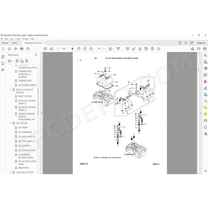 Mitsubishi Engine S12A2 parts + workshop service manual