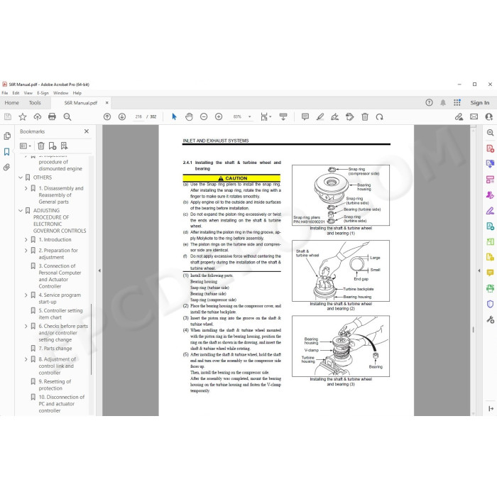Mitsubishi Engine S6R parts + workshop service manual