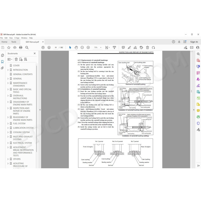 Mitsubishi Engine S6R parts + workshop service manual