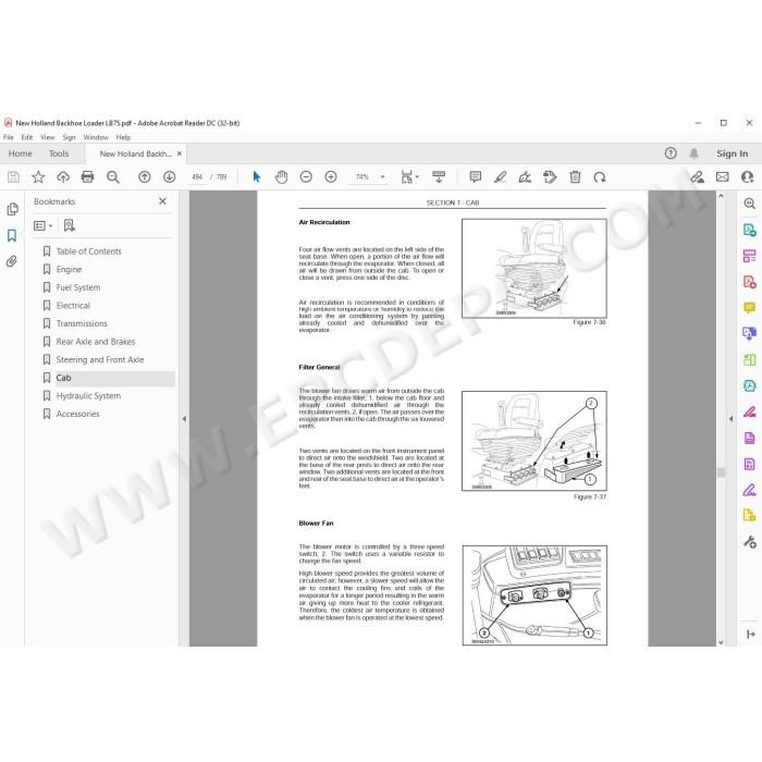 New Holland Backhoe Loader LB75 service manual