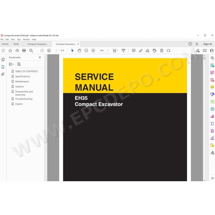 New Holland Compact Excavator EH35 service manual