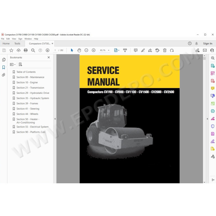 New Holland Compactor CV700 CV900 CV1100 CV1500 CV2000 CV2500 service manual