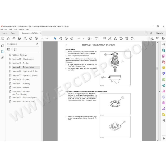 New Holland Compactor CV700 CV900 CV1100 CV1500 CV2000 CV2500 service manual