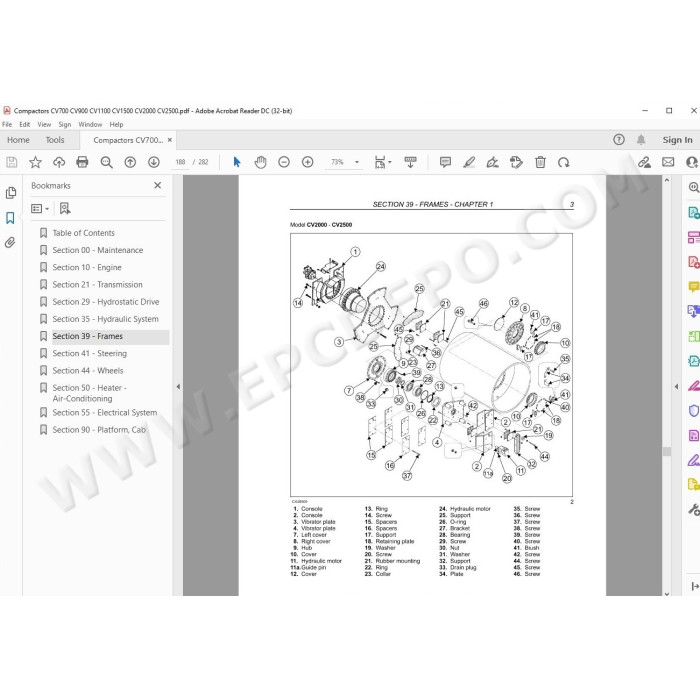 New Holland Compactor CV700 CV900 CV1100 CV1500 CV2000 CV2500 service manual