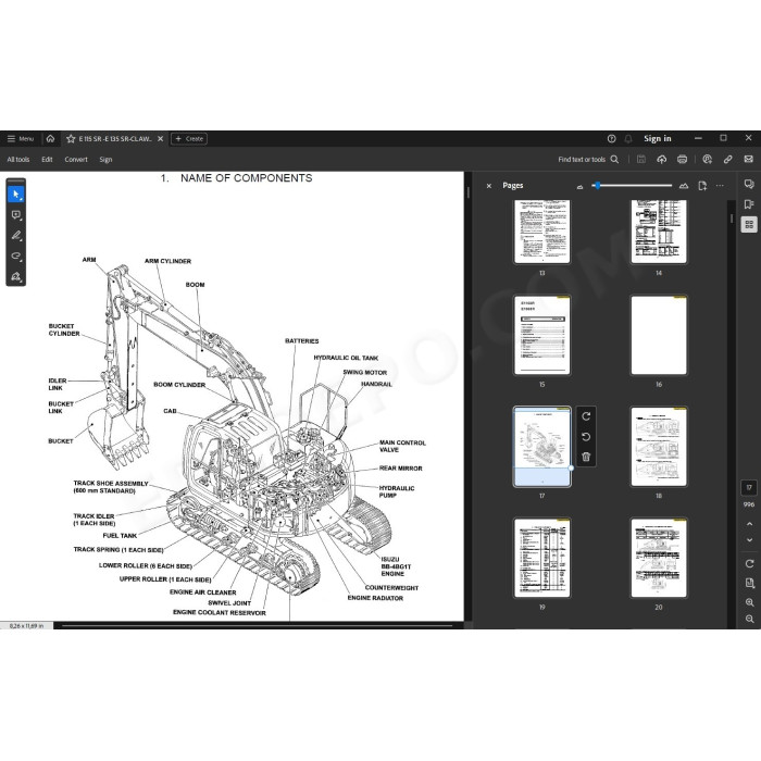 New Holland Excavator E115SR E135SR service manual