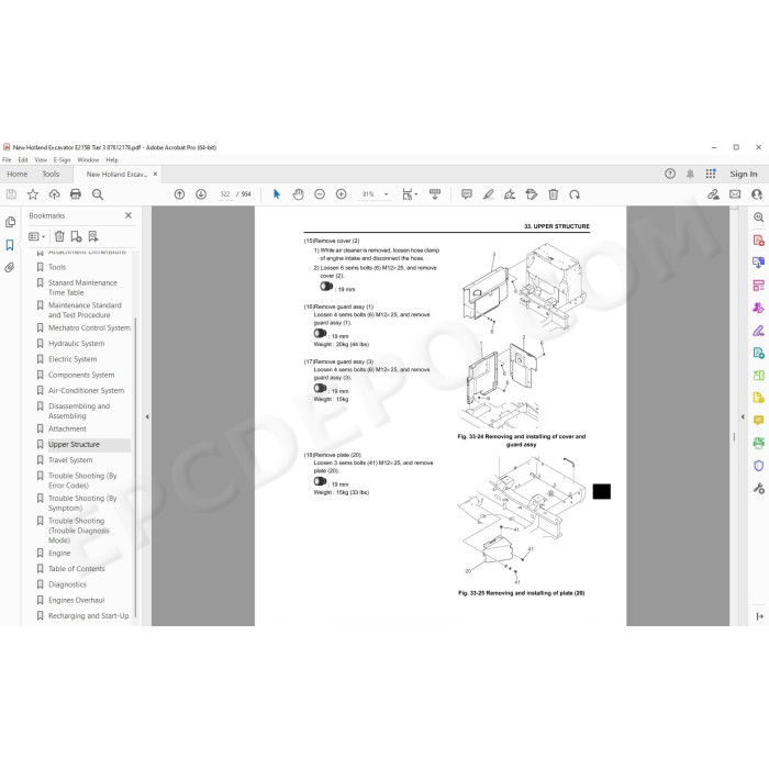 New Holland Excavator E215B Tier 3 service manual