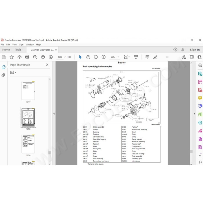 New Holland Excavator E225BSR E225BSRLC Rops Tier 3 service manual