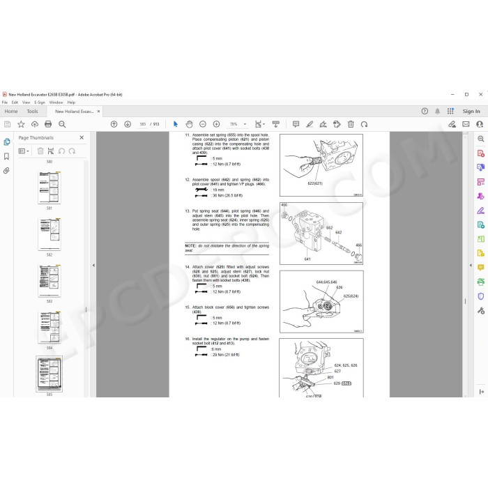 New Holland Excavator E265B E305B service manual